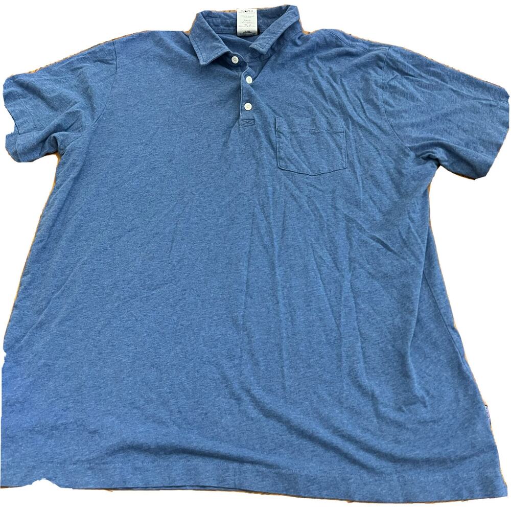 Patagonia Organic Cotton Short Sleeve Pocket Polo Shirt Blue Men's Size XL